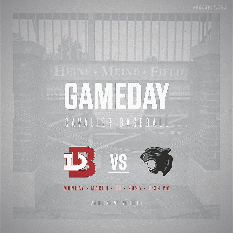 DuBourgBaseball's tweet photo. ๐จ๐จ๐จGAMEDAY ๐จ๐จ๐จ
๐Heine Meine Field
โฐ 6:30 PM
๐ Mehlville
#DBBaseball #CavalierBaseball #baseball #bishopdubourg https://t.co/RHwXNL7RSD