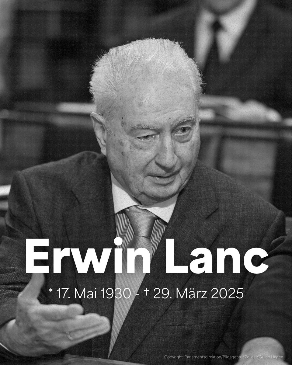 Wir trauern um unseren Freund, Genossen und Bundesminister a.D. Erwin Lanc. Erwin Lanc hat unsere sozialdemokratische Bewegung mit all seinem Wirken nachhaltig geprägt. In seiner Zeit als Bundesminister hat Erwin Lanc wichtige Reformen umgesetzt. So hat er als Verkehrsminister