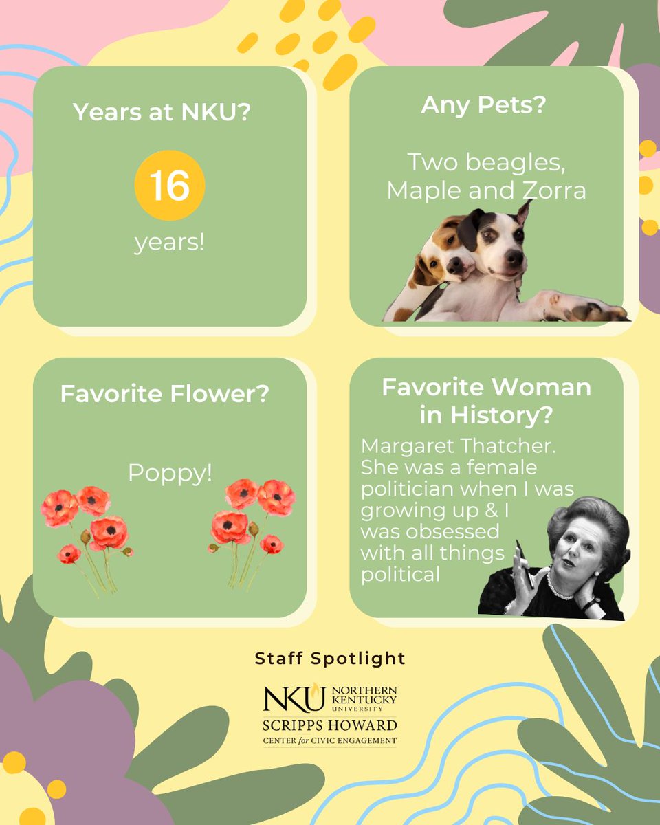 The fourth and final #StaffSpotlight, which rounds out National Women's History Month, is Dr. Shauna Reilly. Shauna is the Asst. Provost for Experiential Learning and our fearless leader here at the Scripps Howard Center. #norseup