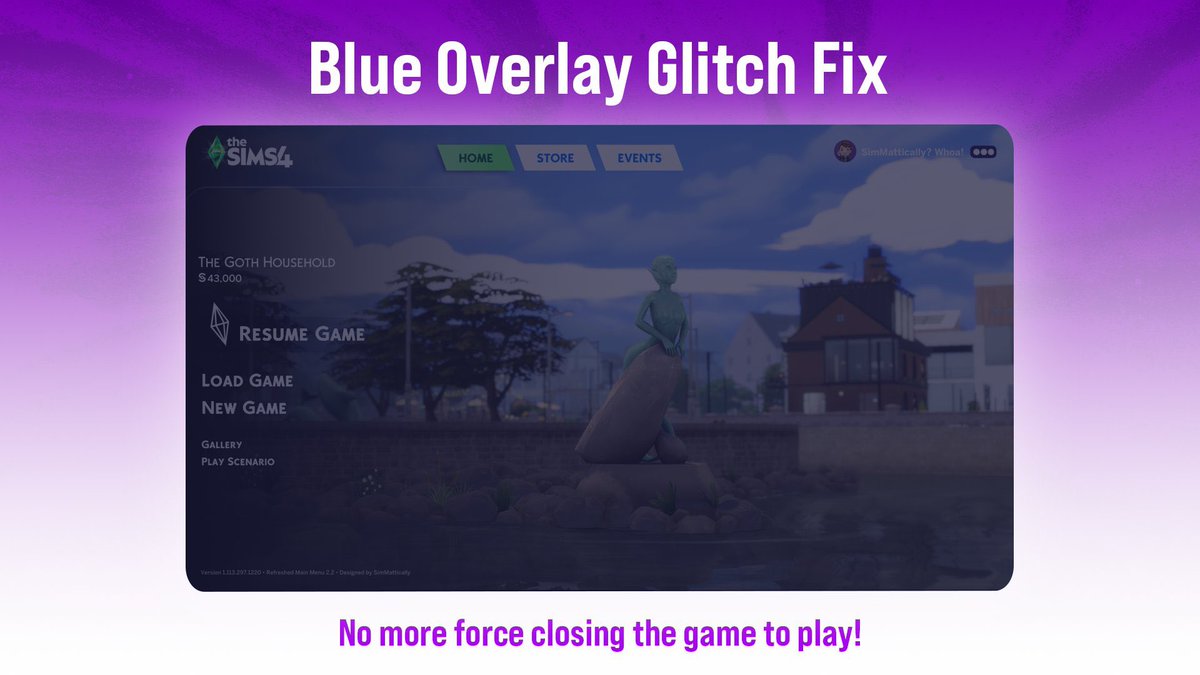 You know that annoying bug in The Sims 4 where an ad leaves an overlay on your screen and you have to force close the game?

I made a fix for it and included it in my mods. 🧵