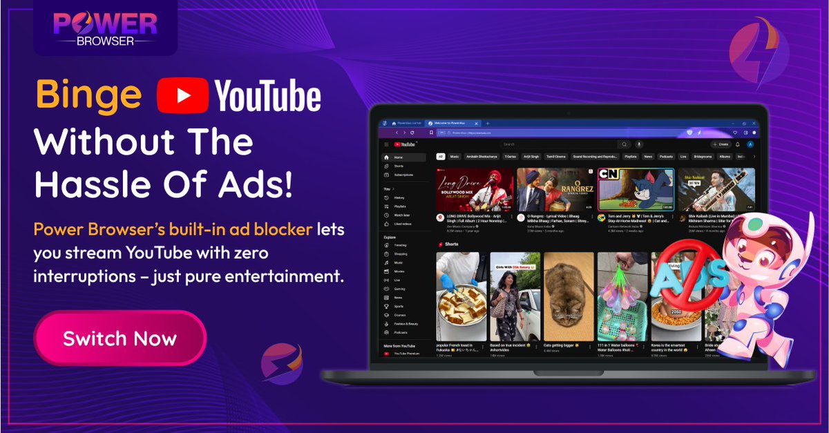 Power Browser | Power dApps Store Is Live ποΈ (@powerbrowser) on Twitter photo Watch YouTube Like a VIP β No Ads, Just Fun! π
Tired of sitting through endless ads? π« Itβs time to switch to <a href="/PowerBrowser/">Power Browser | Power dApps Store Is Live ποΈ</a> and enjoy
No Ads β Just non-stop videos
Faster Streaming β No buffering, no delays
Secure Browsing β Your data stays protected
Switch To Power Now! Watch YouTube Like a VIP β No Ads, Just Fun! π
Tired of sitting through endless ads? π« Itβs time to switch to <a href="/PowerBrowser/">Power Browser | Power dApps Store Is Live ποΈ</a> and enjoy
No Ads β Just non-stop videos
Faster Streaming β No buffering, no delays
Secure Browsing β Your data stays protected
Switch To Power Now!