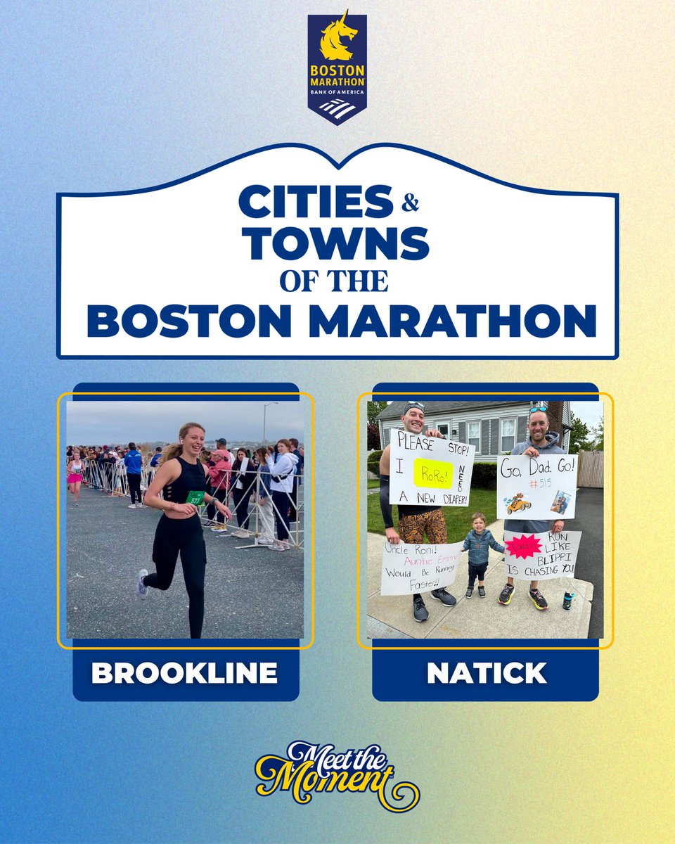 Boston Marathon (@bostonmarathon) on Twitter photo In the second of a four-part series, we learn about two organizations in the Towns of Brookline and Natick that are supported by the Boston Marathon presented by <a href="/BankofAmerica/">Bank of America</a>, and the impact this has on the local communities well beyond #MarathonMonday!💙💛
(1/4) In the second of a four-part series, we learn about two organizations in the Towns of Brookline and Natick that are supported by the Boston Marathon presented by <a href="/BankofAmerica/">Bank of America</a>, and the impact this has on the local communities well beyond #MarathonMonday!💙💛
(1/4)