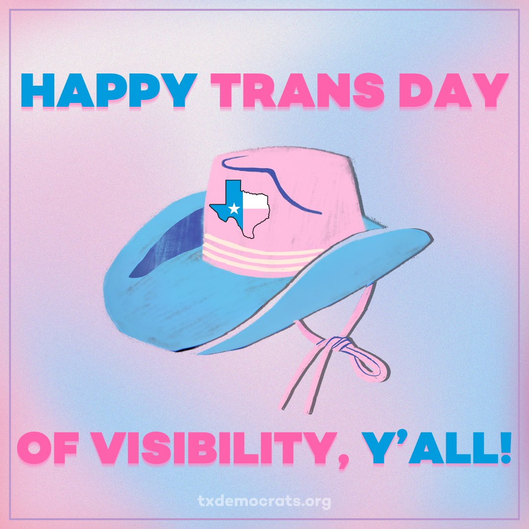 Happy #TransDayofVisibility, y’all!  Our trans friends and neighbors deserve to be seen, heard, and protected. 🩵🤍🩷