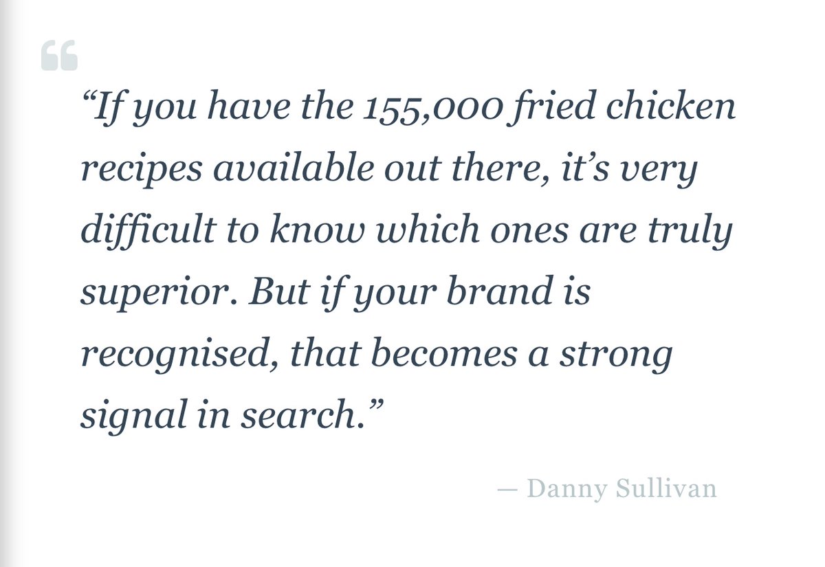 Google: "We don't favour brands".

Meanwhile:

(It's always been about reading between the lines)