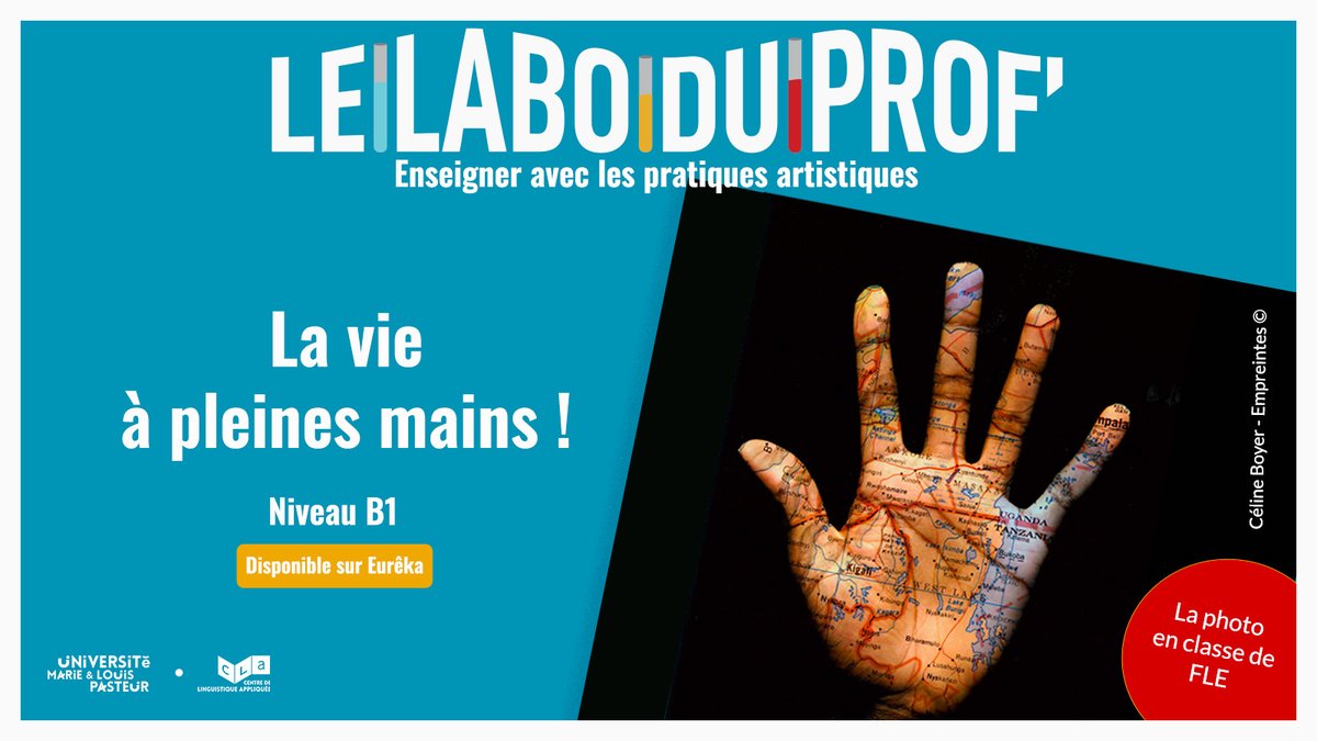 LE LABO DU PROF-La 3ème fiche pédagogique conçue par le CLA sur la thématique de l'enseignement avec les pratiques artistiques est disponible ! Intitulée "A pleines mains!" elle s'adresse à des profs de FLE enseignant à des adultes et des ados niveau B1 👉bit.ly/40sYHxX