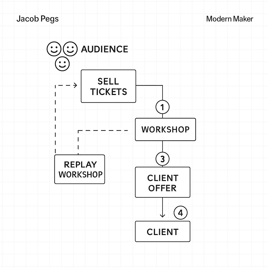 How I signed 254 clients with 1 workshop funnel:

My business has been 100% inbound since 2024.

No sales calls. No outbound. No hustle.

I make 1 daily offer on LinkedIn for people to get on my list. 

And 1 daily offer on email to buy something.

This process converts leads →