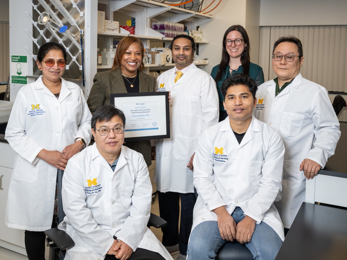 🎉 Big news from Kellogg Eye Center! Dr. Vinay Aakalu received the 2025 Eversight Vision Research award, supporting work to "restore sight and prevent blindness." #VisionResearch #KelloggEyeCenter michmed.org/Rnzkz