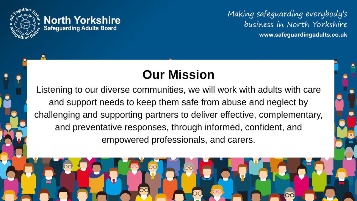 Big news incoming! Last year, the North Yorkshire Safeguarding Adults Board agreed a brand new mission statement. Tomorrow, we take the next big step - launching our updated strategic priorities to make it a reality. Stay tuned! 👀 #Safeguarding #NorthYorkshire #WatchThisSpace