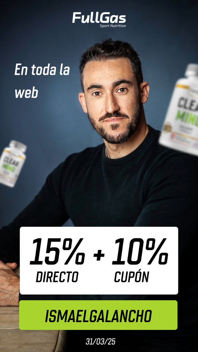 Me informan desde Fullgas que solo durante el día de hoy puedes obtener un 25% de descuento (15% + 10%) en todos los productos de Fullgas poniendo el código ISMAELGALANCHO al hacer tu pedido. Entra aquí: fullgas.org/es/?fg=8