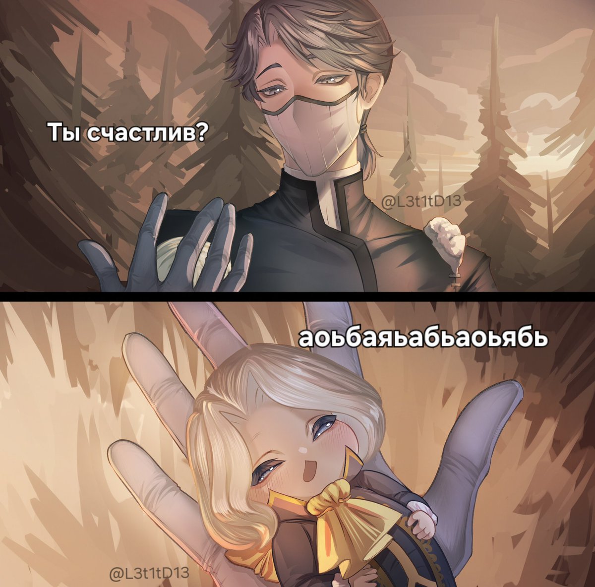 L3t1tD13's tweet photo. Его перекормили 🥺🤭

#JosephDesaulnier #AesopCarl #Carlseph #joscarl #miniJoseph #identityV https://t.co/uzD4pYIcwI