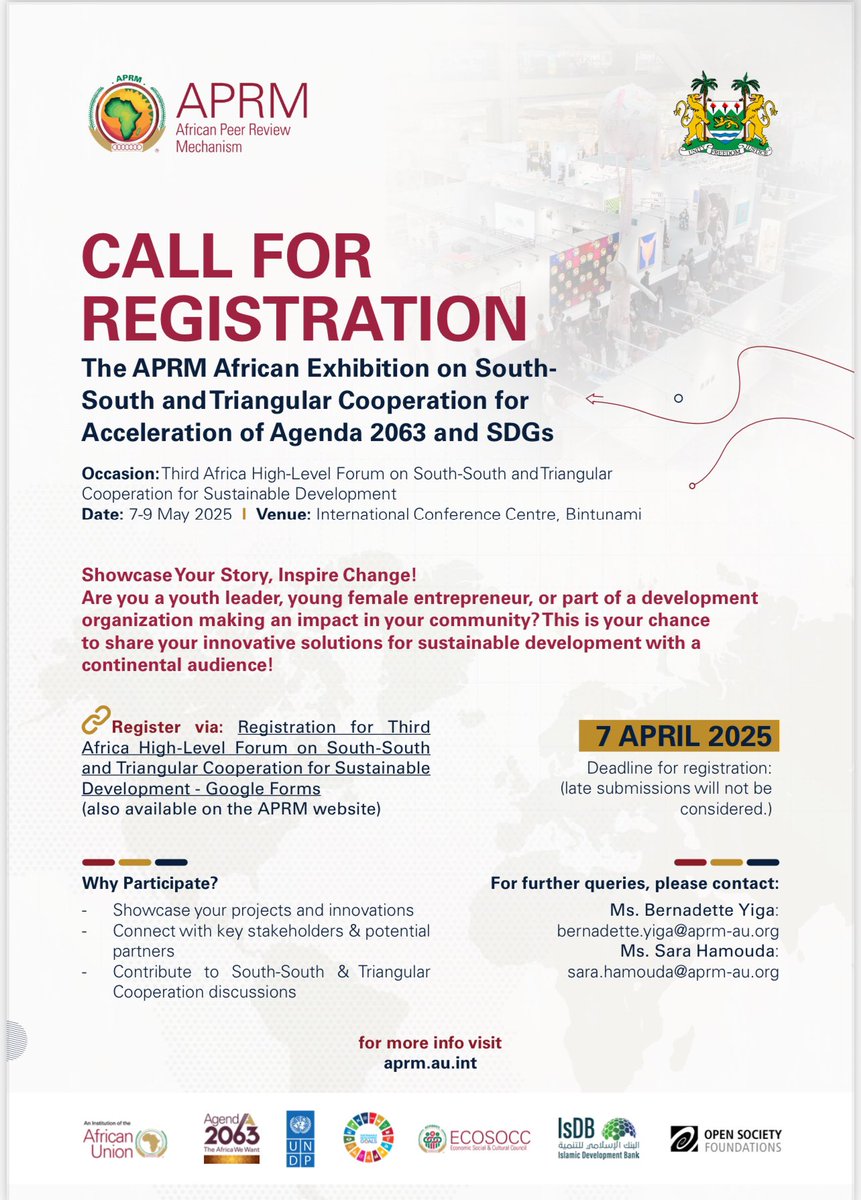 Are you a youth leader, young female entrepreneur, or part of a development organization making an impact in your community? 
This is your chance to share your innovative solutions for sustainable development with a continental audience at the Third Africa High-Level Forum on