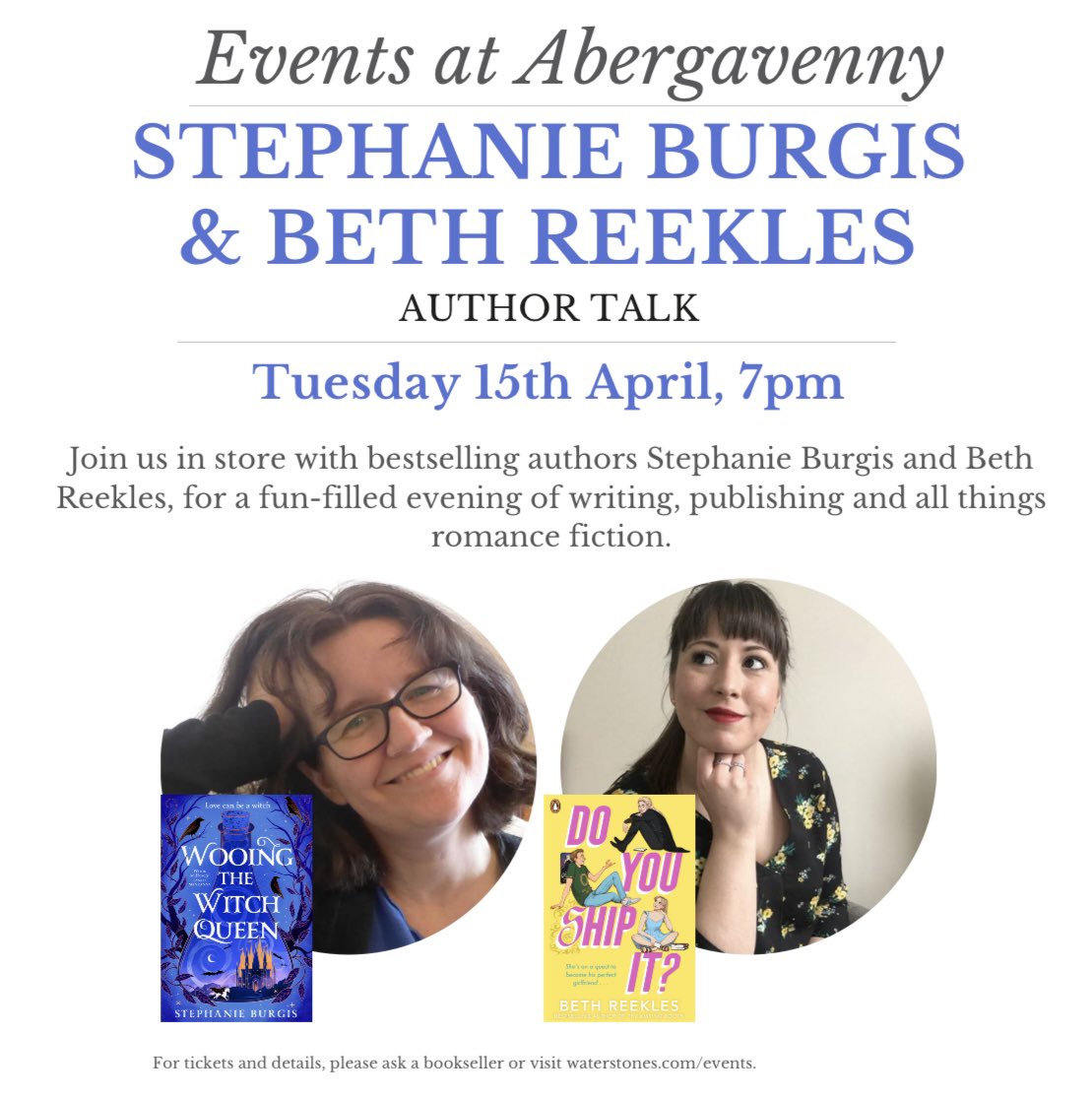 Waterstones Abergavenny (@abergavbooks) on Twitter photo Weโre so pleased to announce our joint event with <a href="/stephanieburgis/">Stephanie Burgis - now on Blue Sky</a> and <a href="/Reekles/">Beth Reekles</a> for an evening of romance fiction talk with two of Walesโ best and brightest authors!
#waterstonesevent #wooingthewitchqueen #doyoushipit #stephanieburgis #bethreekles #waterstonesabergavenny Weโre so pleased to announce our joint event with <a href="/stephanieburgis/">Stephanie Burgis - now on Blue Sky</a> and <a href="/Reekles/">Beth Reekles</a> for an evening of romance fiction talk with two of Walesโ best and brightest authors!
#waterstonesevent #wooingthewitchqueen #doyoushipit #stephanieburgis #bethreekles #waterstonesabergavenny