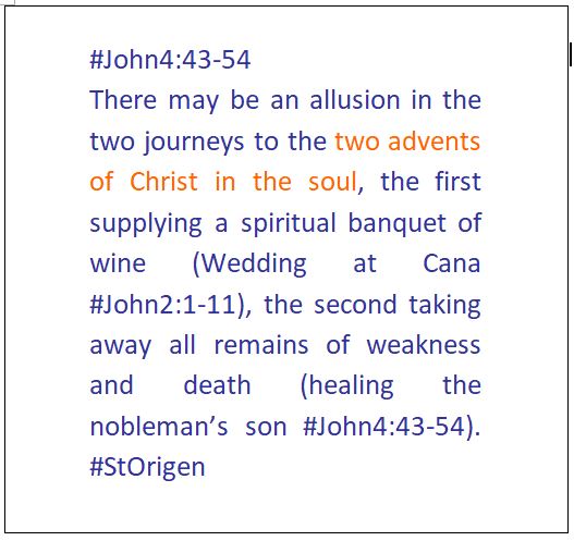 Michael65413248's tweet photo. #John4:43-54 https://t.co/0aegCbcLNs
Commentary by #StOrigen https://t.co/hBmRzL7wag
Reference: #John2:1-11 https://t.co/NG5IeqV7kq https://t.co/BRPXaoD4na