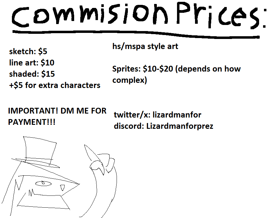 lizardmanfor's tweet photo. comms info https://t.co/fwRo185mOD