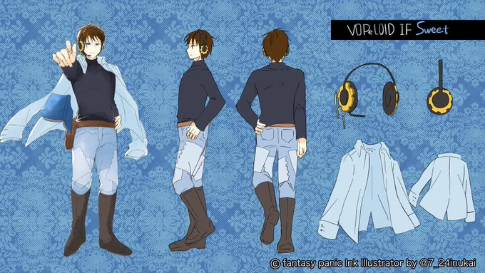 #VOPeLOIDIF 三面図公式イラストレーターの7:24()さんにキャラクターデザインとパッケージイラストを描いて頂きました。三面図を公開します。ファンアートはハッシュタグ #VOPeLOIDIF をつけて投稿してね。特設サイトではデモソングも公開中! 