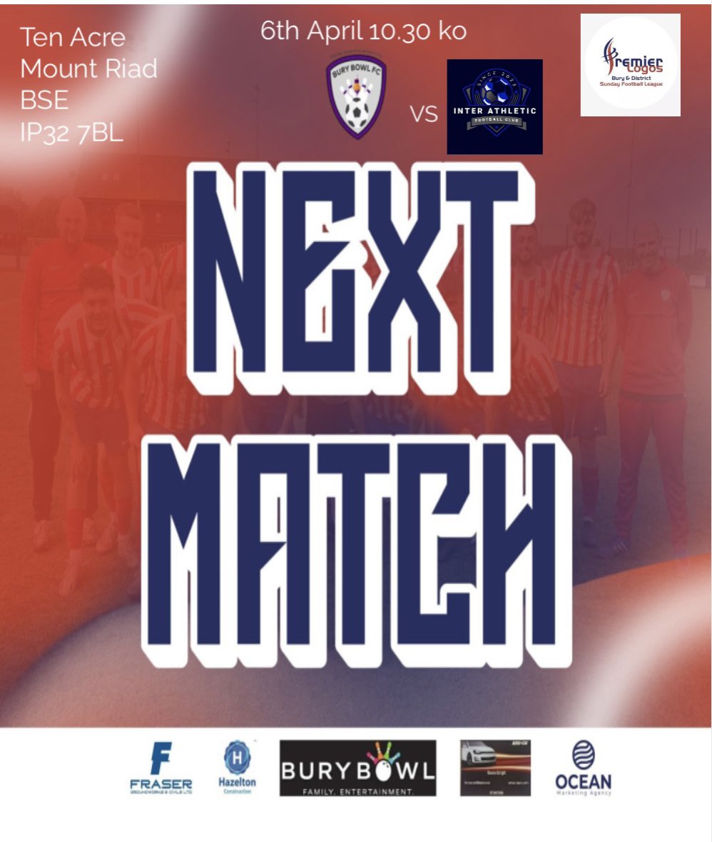 <a href="/BuryBowlFC/">BuryBowlFC</a> last home game of the season against Inter Athletic 
#UpTheBowl #HalaBowl 🔴⚪️🔵