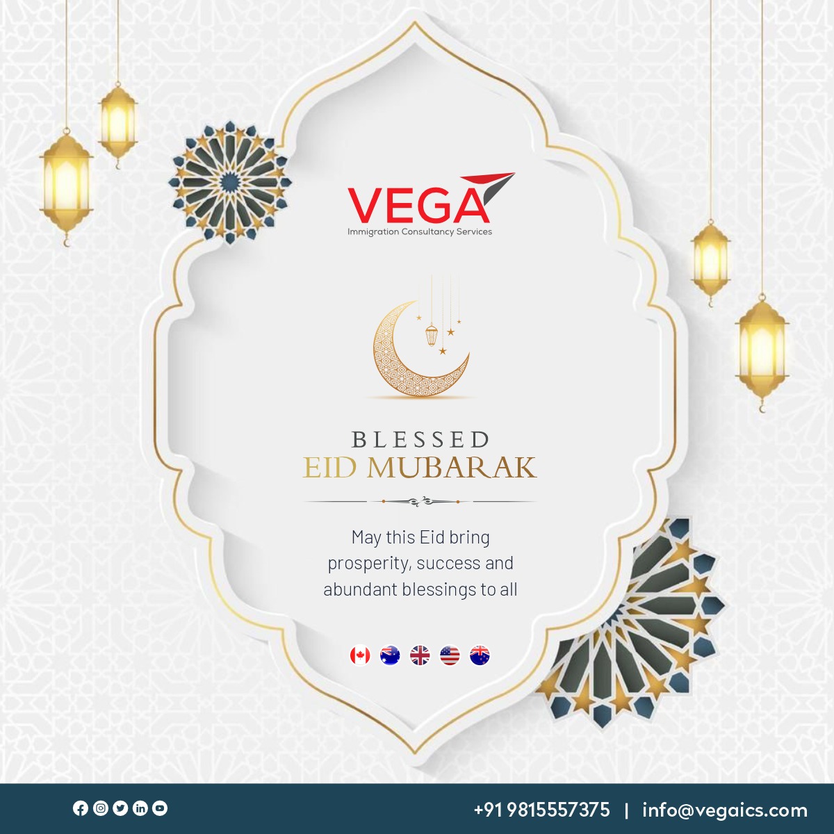 vegaimmi's tweet photo. As the crescent moon shines bright, may your life be filled with endless joy and success. Eid Mubarak!

#eidmubarak #vegaimmigration #vegaics #teamvegaics #everyoneactive #happiness #celebration #festivevibes #Eid #Eid2025 https://t.co/jvtQf8Gsbu