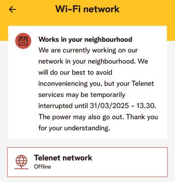 StevenSvlkls's tweet photo. “Maak een hotspot van jouw iPhone 5G en dan kan je werken op je laptop” — dixit @Telenet 

Alleen moet je 5G het dan wel doen… https://t.co/M5chLHFWIy