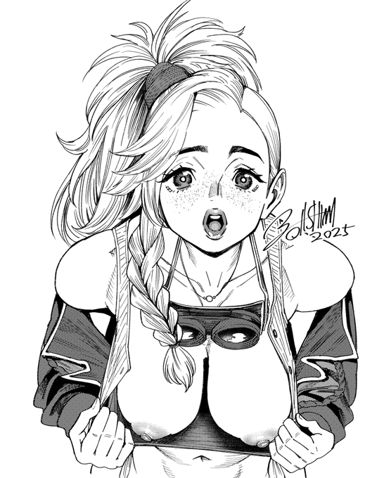 #今月描いた絵を晒そう 

ジェマさんのおっぱいしか描いてない 