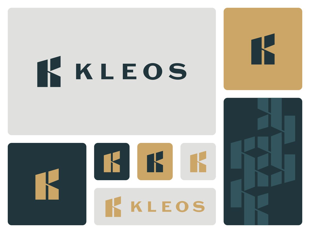 cajvaman's tweet image. Kleos is derived from the Ancient Greek word "κλέος," - glory. Word mapping led me toward Greek and Roman architecture elements. The client and I agreed that the letter "K" was the most suitable direction for the logo because of its references to modern architecture.
#cajva