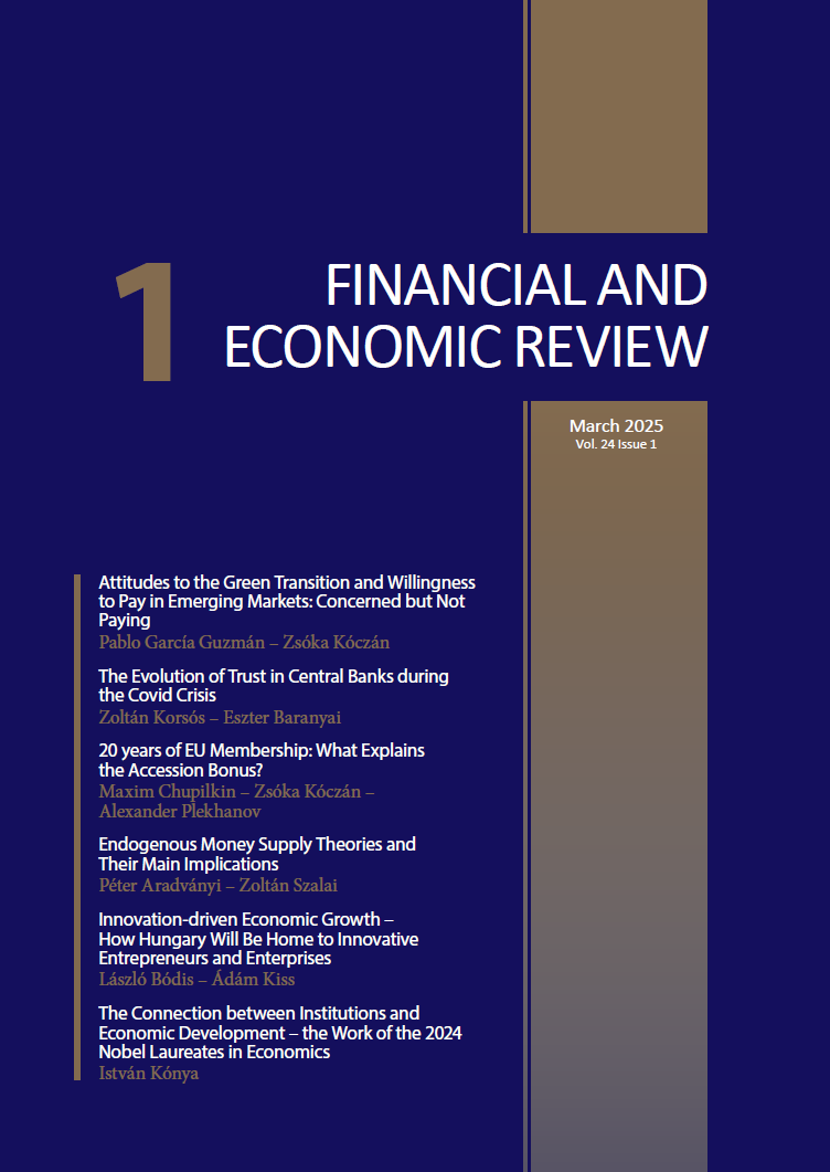 New issue of <a href="/MNB_Hungary/">Magyar Nemzeti Bank</a>’s journal focuses on green transition, the evolution of trust in institutions, the EU accession bonus, endogenous money supply and Economic Nobel Prize. Section Our Vision reviews innovation-driven growth.
Read more: hitelintezetiszemle.mnb.hu/en/the-financi…