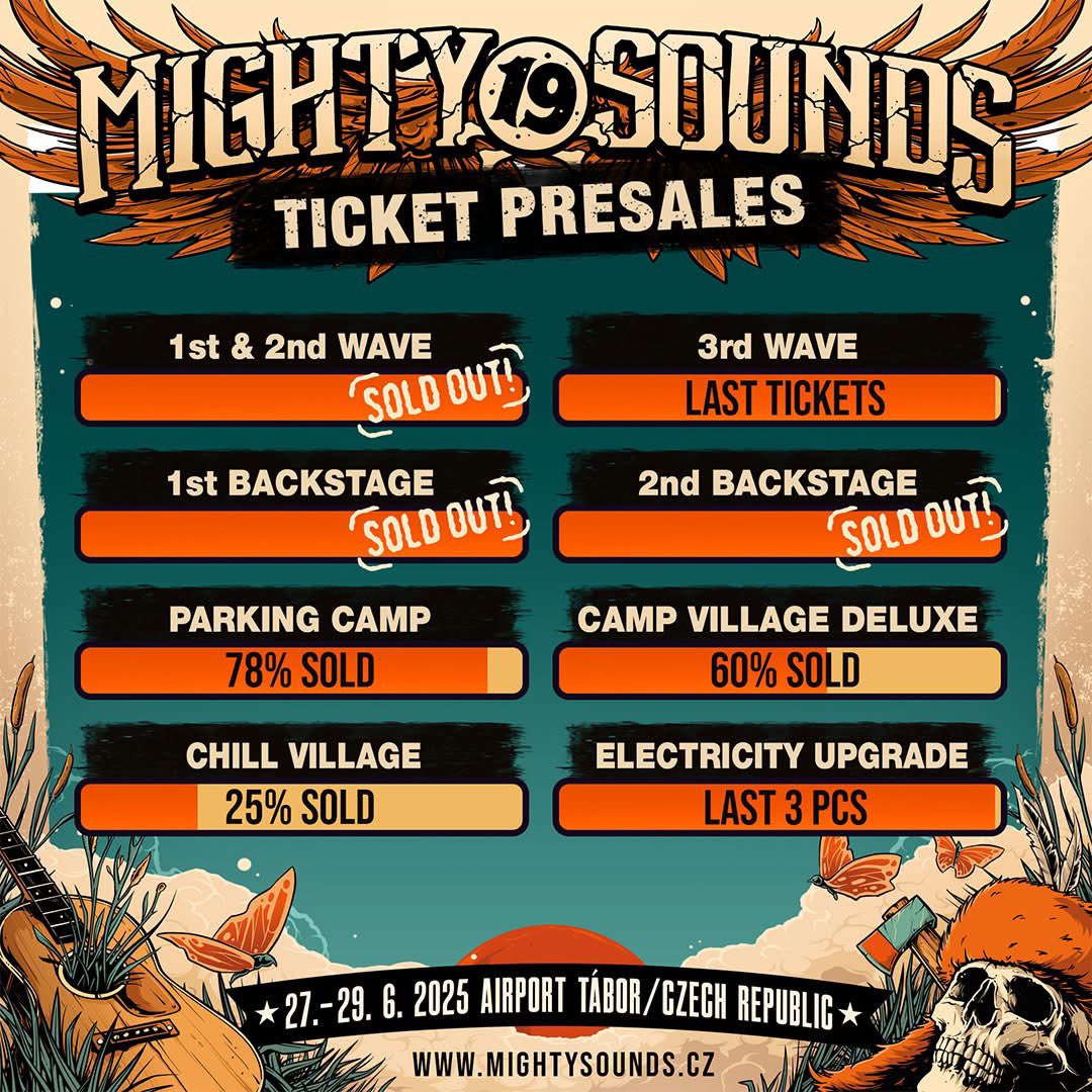 🔥TODAY IS THE LAST CHANCE for tickets for 3390,- CZK🔥
⛺ Parking camp is more than 3/4 sold out!
🎪 Deluxe camp more than 1/2
⚡Upgrade electricity to Parking Camp are the last 3 pieces!

🎫 Tickets: bit.ly/MightyTickets2…