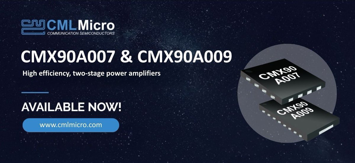 Available now!
The CMX90A007 (2W) &amp; CMX90A009 creates high efficiency RF amplification for public safety, wireless networks &amp; portable radios!
136 - 1000 MHz
High efficiency (55%+ &amp; 60%+)
Compact &amp; powerful
Boost your RF performance! #RFEngineering #PMR #LMR