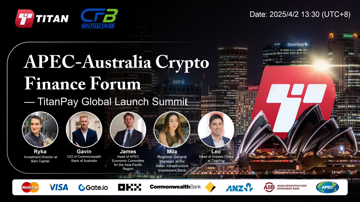 🚨 TitanPay Silver Cards are SOLD OUT! 🚨

We’re gearing up for our first-ever event after TitanPay’s transformation! 🔥

🌐 APEC - Australia Crypto Finance Forum
🚀 TitanPay Global Launch Summit
📅 Date: 2025/4/2 13:30 (UTC+8)

Join us as we explore the innovative models,