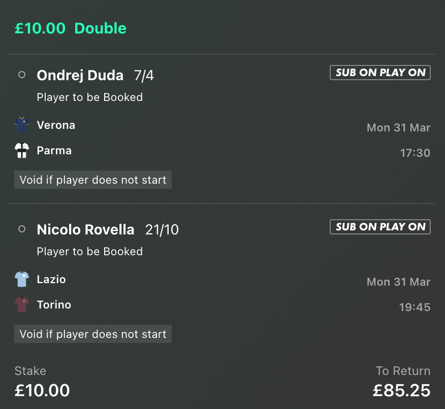 TheCardDealer's tweet photo. ⭐️ NAP & NB DOUBLE ⭐️

Join bet365, place a £10 bet and you’ll get £30 in FREE BETS here: https://t.co/QGkO8IK37c

✍️ Duda is averaging 1.77 fouls p/90 this season, he’s received 13 yellows & 1 red in 26.27 90s across all competitions for club & country and he was booked in the last H2H.

✍️ Rovella is averaging 1.55 fouls p/90 this season and he’s received 15 yellows & 1 red in 31.36 90s across all competitions for club & country.

#AD | New Customer Offer | T&C's Apply | 18+ | https://t.co/KzJwsjiiUI | Registration Required