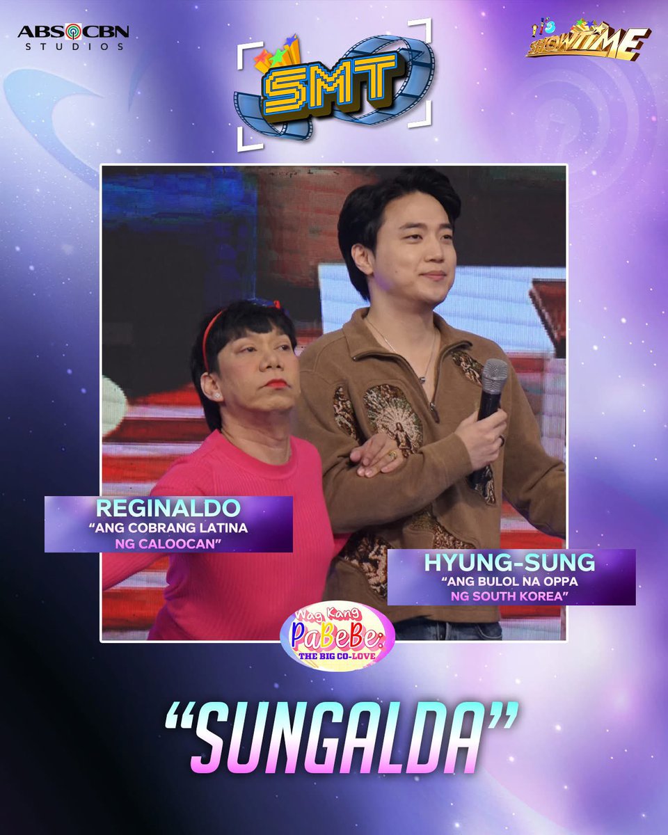queenlassyofc's tweet photo. SUNGALDA🩷
REGINALDA -Ang Cobrang Latina ng Caloocan city!
Hyung Sung- Ang Bulol na Oppa ng S. Korea
Madlang PeopleKilalanin ang mga pabebeng housemates na magsasama-sama sa loob ng bahay para sa isang big co-love.  @akosiLASSY 
#itsshowtime #lassy #LassyMarquez #beksbattalion https://t.co/bPRgCVi6TP