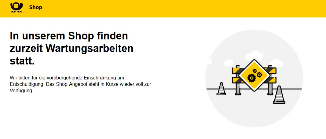 ....
Wir wollten heute eine Bestellung versenden...