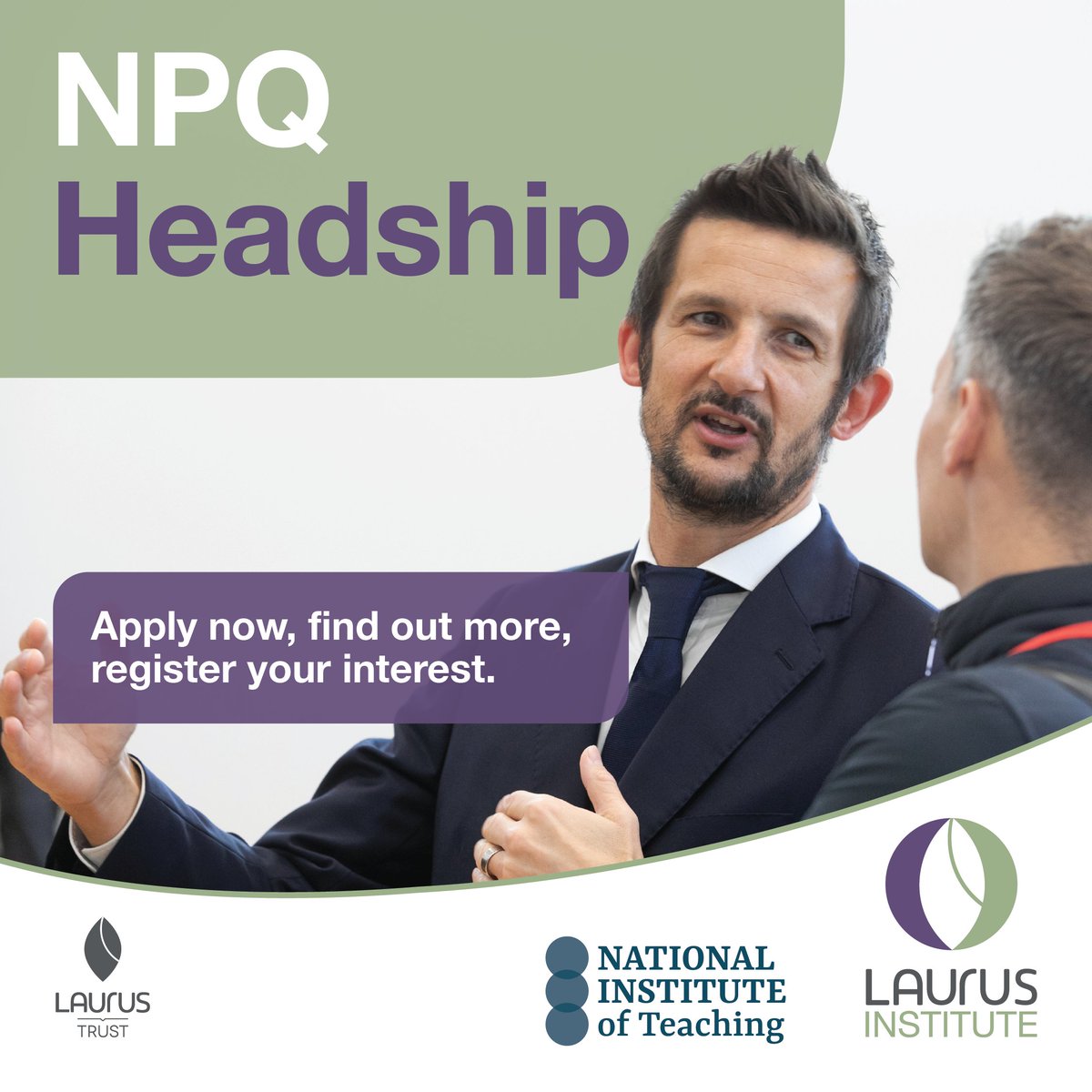 🚀 | NPQ for Headship

Designed by leading headteachers, our NPQ for Headship provides:

Expert Guidance
Real-World Application
Funding Opportunities

Start Date: April 2025

Register Your Interest:
laurustrust.co.uk/national-profe…