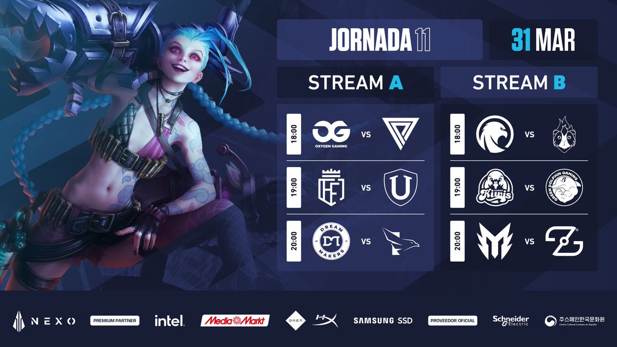¡Esta tarde tenemos la #LigaNexo11!

Veremos:
⚡<a href="/GamingOxygen/">Oxygen Gaming</a> vs <a href="/Principality_es/">PRINCIPALITY</a>
⚡<a href="/eQuizersEC/">eQuizers</a> vs <a href="/GuineaPinkClub/">Guinea Pink 🏳️‍🌈</a>
⚡<a href="/FractiousES/">Fractious Esports</a> vs <a href="/UNIVERSAEsports/">UNIVERSAE Esports</a>
⚡<a href="/KawaiiKiwis/">Kawaii Kiwis</a> vs <a href="/GreenDolphinG/">Green Dolphin Gaming</a>
⚡<a href="/DreamMakersClub/">Dream Makers eSports</a> vs <a href="/FALKE_EC/">Falke Esports</a>
⚡<a href="/Monta_Club/">Monta Club</a> vs <a href="/COREBrandES/">CORE 128</a>

¿Qué equipos conseguirán la