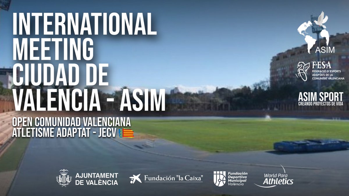 🌟🚨 ¡ATENCIÓN VOLUNTARIOS/-AS! 🚨🌟
Si queréis ser parte de una experiencia única de deporte adaptado junto a deportistas con discapacidad y que tendrá lugar en #Valencia ¡es vuestra oportunidad!
📅 04/05/2025

✍ Inscripciones hasta el 20 de abril en asim.org.es/voluntarios/