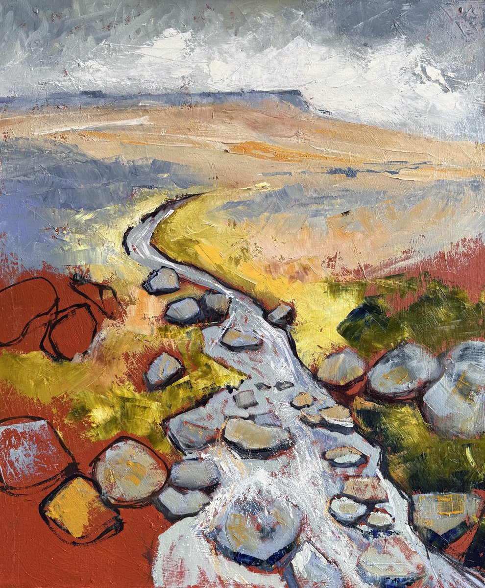 staithesartist's tweet photo. #WIP #BurbageEdge #Derbyshire #PeakDistrict #landscape #gritstone #oils #blockcanvas https://t.co/YqSJm2SOuv