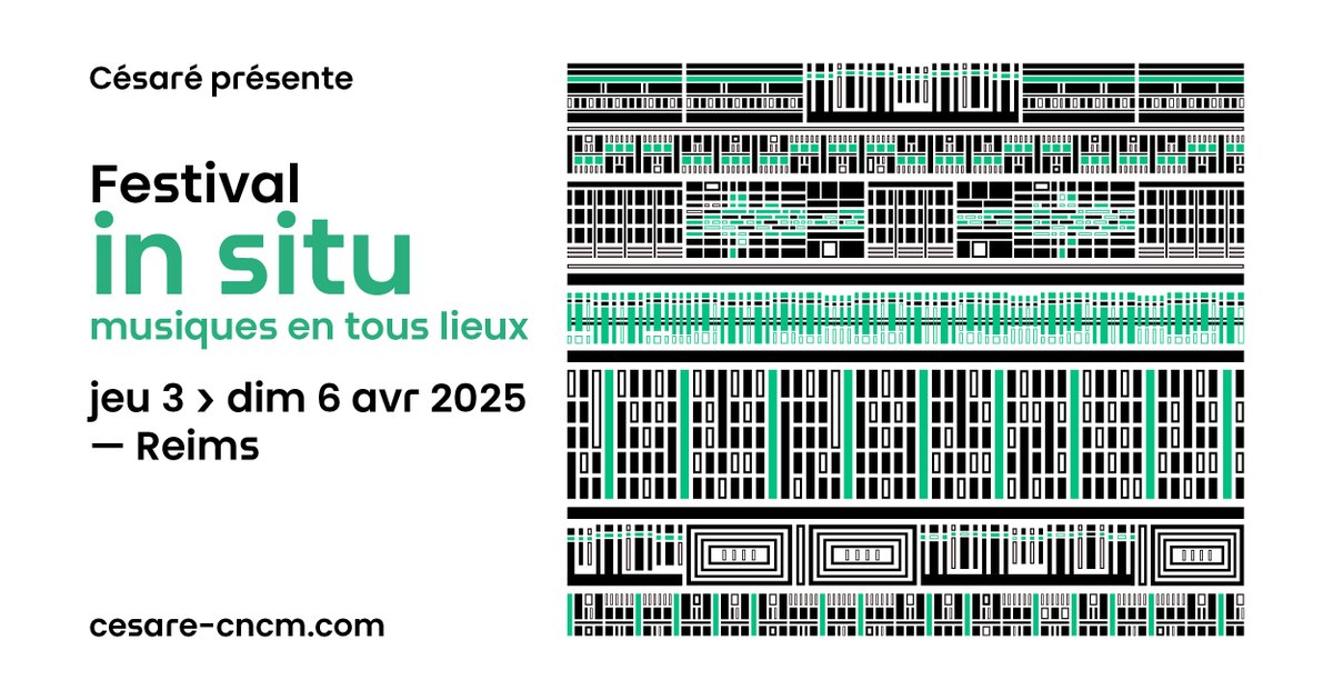 Festival in situ – musiques en tous lieux
Du 3 au 6 avril 2025, Reims devient le terrain de jeu de la création musicale ! Des concerts dans des lieux insolites, des performances inédites…🌟
Téléchargez le programme 👉 bit.ly/3Fqsv7m
#Festivalinsitu #CesareReims #Reims