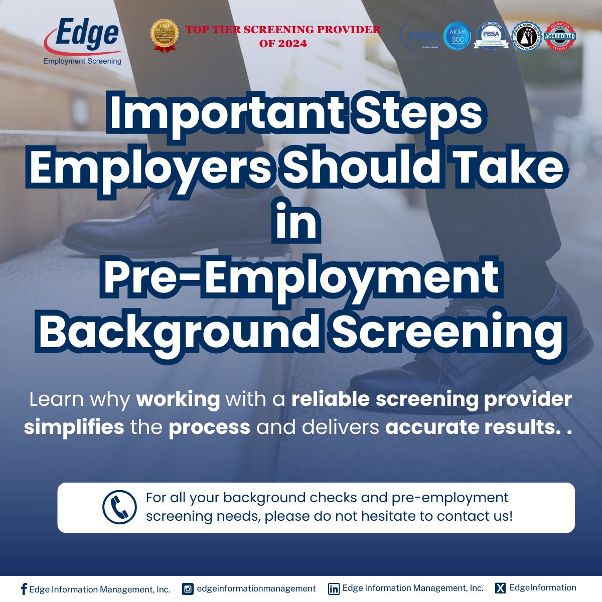 EdgeInformation's tweet image. Employers should implement clear screening policies and adhere to legal guidelines for fair and effective background checks. 

Visit our blog and be informed today!

🔗 tinyurl.com/24r9a622

#PreemploymentScreening #BackgroundCheck #BackgroundScreening #EdgeBlog