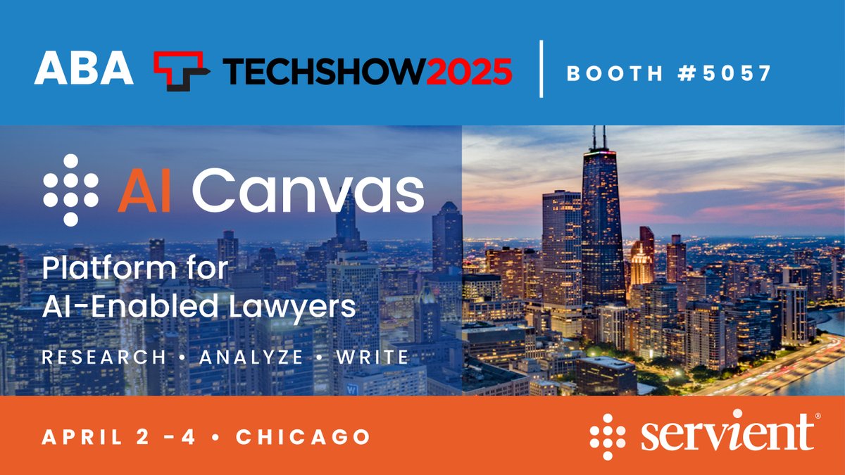 The ABA TECHSHOW is all about bringing lawyers and technology together. Visit booth 5057 to learn how the Legal AI Canvas gives lawyers one workspace for AI - grounded in legal domain data.

#ABATECHSHOW #ABA #ABALAWPRACTICEDIVISION