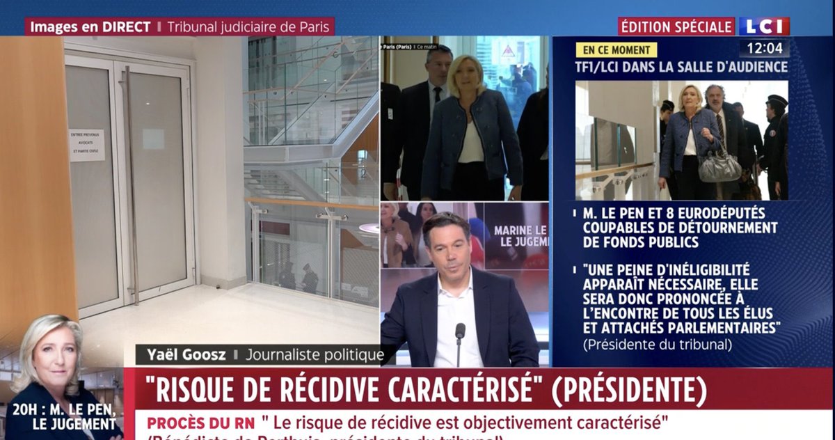 Rendez-vous bien compte qu’une Juge a décidé seule de rendre inéligible la première opposante au pouvoir, favorite des sondages qu’est Marine Le Pen, estimant qu’il y’avait « un risque caractérisé de récidive ».

C’est un véritable coup d’Etat judiciaire. 

Cette journée honteuse