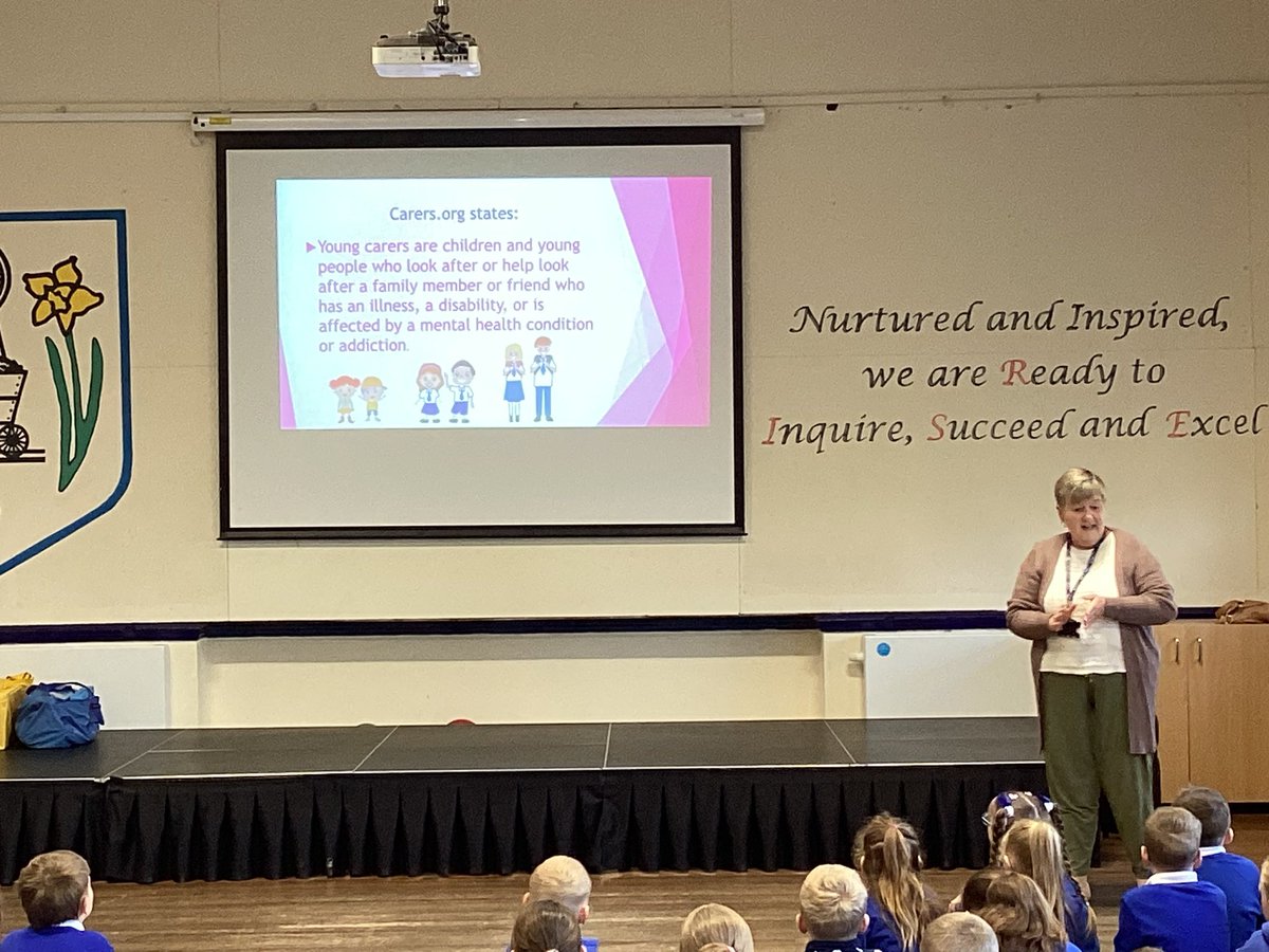 Thank you to Helen <a href="/CarerCaerphilly/">Caerphilly Carers</a> for a very informative assembly this morning. We had some great answers from the children. It is so important to support our Young Carers in school. <a href="/Adferiad_/">Adferiad</a>