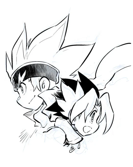 #お弟子さんとししょーの絵柄を互いで真似してかくやつ 