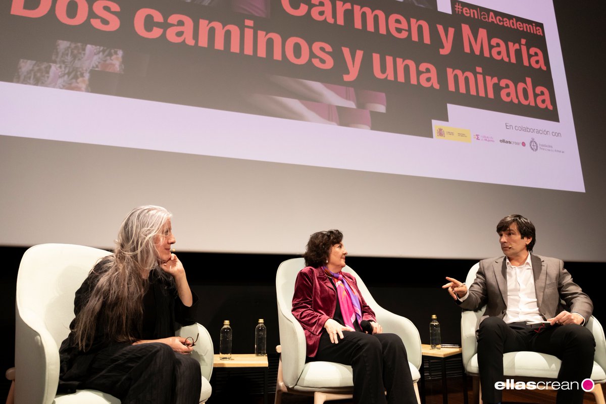 🎥 Carmen Linares and María Pagés at the <a href="/EllasCrean/">Festival Ellas Crean</a> Festival.

The joint 2022 Princess of Asturias Laureates for the Arts attended the screening of the documentary titled "Carmen and María. Two gazes, but one path" at the @AcademiadeCine, presented by María Luisa Oliveira,