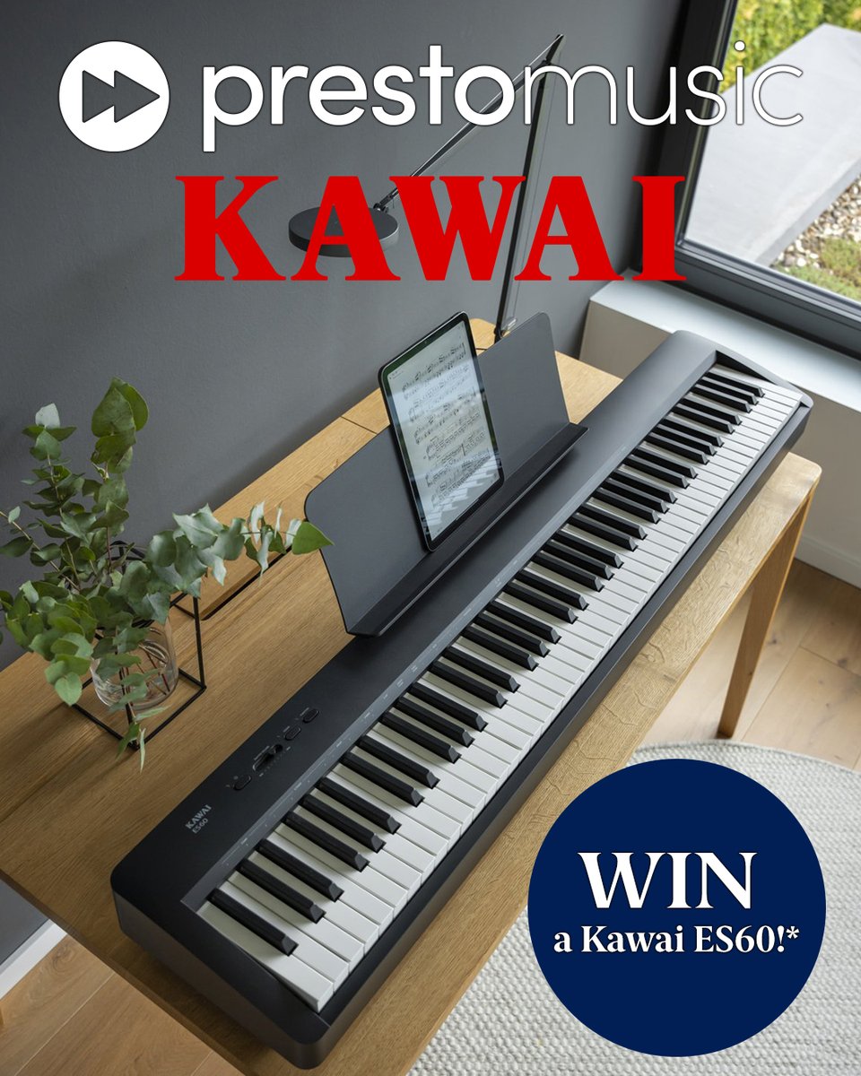 To celebrate World Piano Day we are giving away a Kawai ES60!*

1) Make sure you are following Presto Music.
2) Sign-up here tinyurl.com/2xusz93b before 12th April 2025.

*T&amp;Cs: This competition is open to residents with a UK delivery address only.