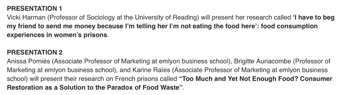 Experiences of food in the prison system is the focus of our upcoming Silent Voices online seminar this Wednesday - organised by our very own Maíra Magalhães Lopes. Join us and our guest speakers Vicki Harman and Anissa Pomiés as we explore this critical, often overlooked issue
