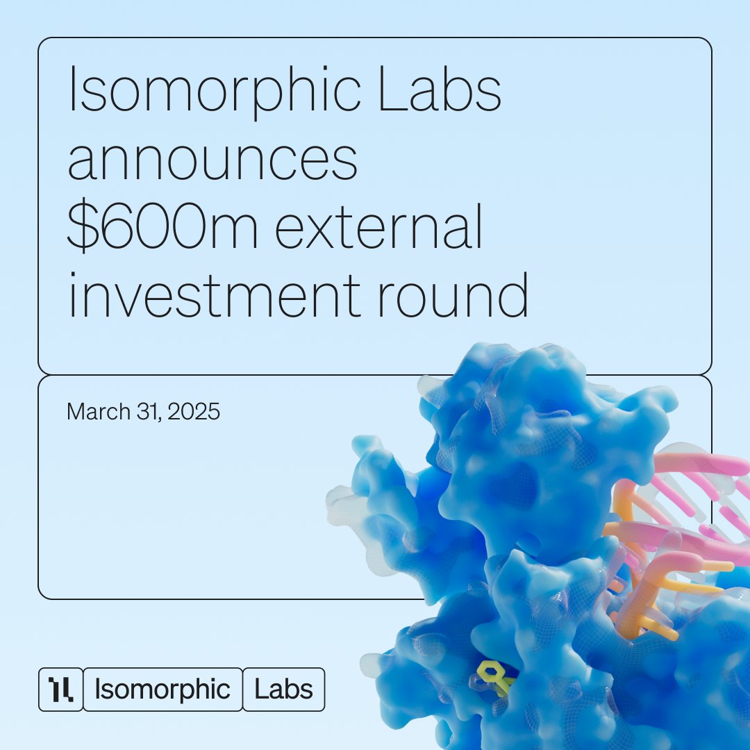 Demis Hassabis (@demishassabis) on Twitter photo Thrilled to announce <a href="/IsomorphicLabs/">Isomorphic Labs</a> has raised $600M to turbocharge our mission to one day solve all disease with the help of AI.
I've long felt that improving human health is the most important thing we can do with AI & today marks a big step towards a new era of drug Thrilled to announce <a href="/IsomorphicLabs/">Isomorphic Labs</a> has raised $600M to turbocharge our mission to one day solve all disease with the help of AI.
I've long felt that improving human health is the most important thing we can do with AI & today marks a big step towards a new era of drug