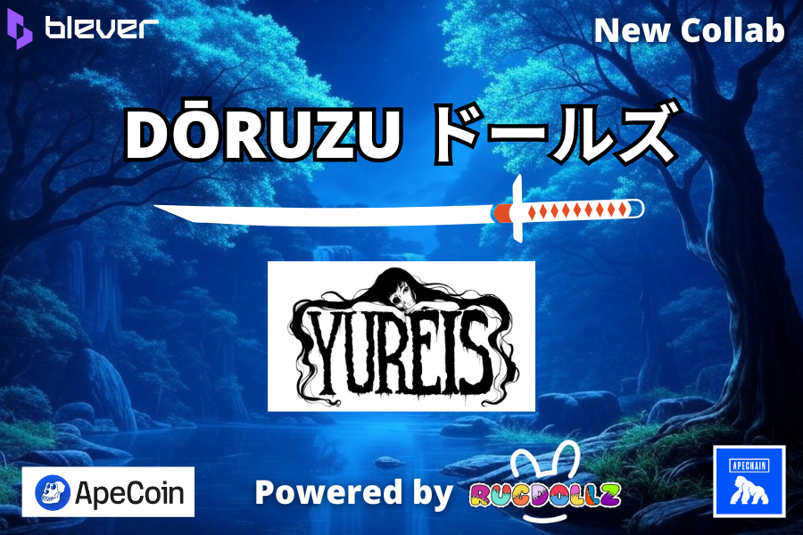 Collab alert with <a href="/YureiApe/">Yūrei</a> 

We are teaming up with them, giving ALL holders FCFS WL 😍

Are you ready for the <a href="/DollzOnApe/">DŌRUZU</a> 🍡

Minting on April 4th on <a href="/bleverxyz/">Blever</a>
Powered by @RugDollzNFT
Exclusively on <a href="/apecoin/">ApeCoin</a>

#ApeChain #Doruzu #DollzOnApe #YureiApe