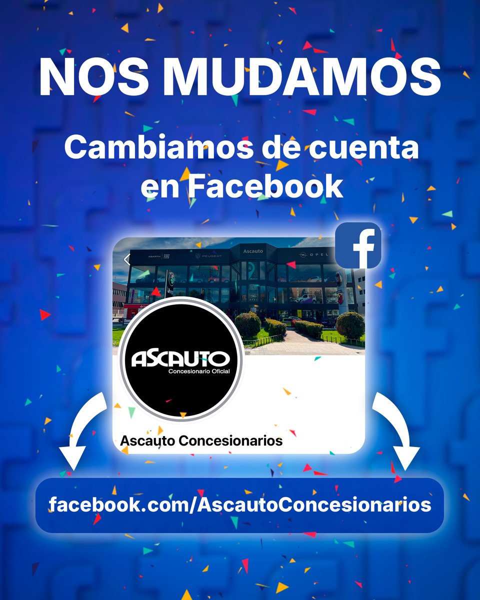 ascauto's tweet photo. 📢 ¡Nos mudamos en Facebook! 🚗✨

Seguimos con las mejores marcas: Jeep, Opel, Fiat, Abarth, Leapmotor, Alfa Romeo, DS Automobiles y Peugeot.

📍 Encuéntranos en Móstoles, Alcorcón y Madrid.

Síguenos en nuestra nueva página! 

👉 https://t.co/Gm03PRu17u 

#Ascauto #Síguenos https://t.co/MDDdQndPvK