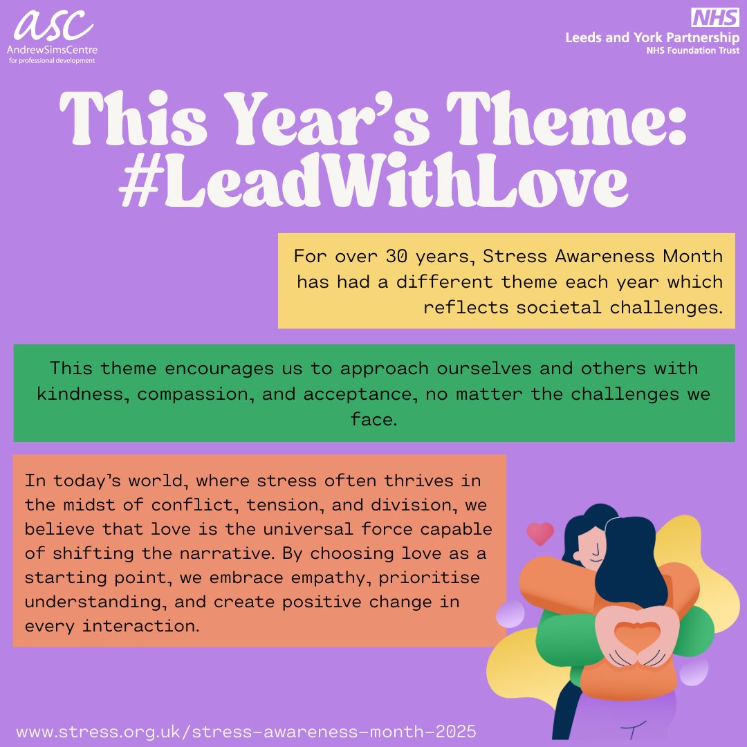 Tuesday 1st April marks the start of Stress Awareness Month 2025. 

Today is a day that encourages public awareness about the causes and cures of stress.

To learn more and find out how to join in this month, head to: stress.org.uk/stress-awarene…