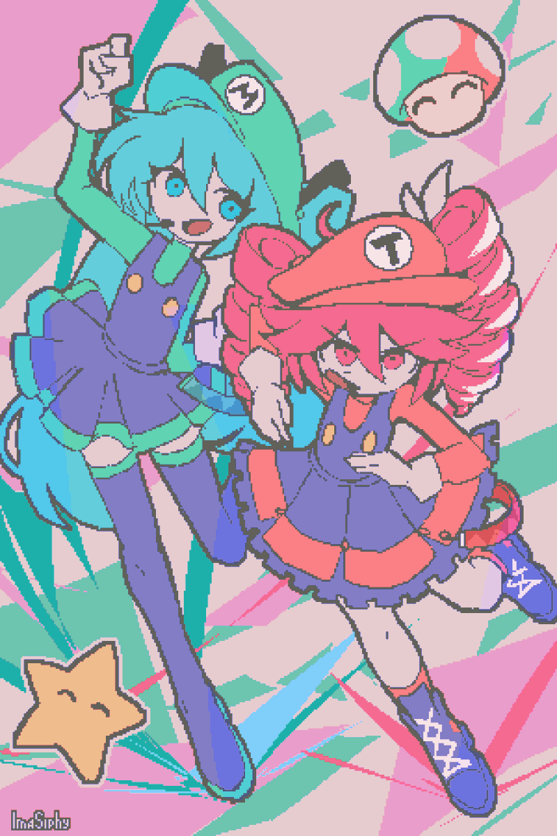 IMAsiphy's tweet image. Ma-to and Lui-ku
#imasilly #art #pixel #pixelart #vocaloid #supermariobros