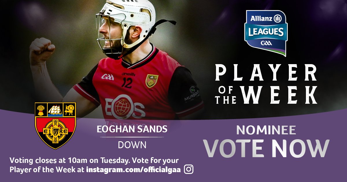 The GAA (@officialgaa) on Twitter photo The entire <a href="/officialdowngaa/">Official Down GAA</a> forward unit was superb in their Allianz Hurling League Division 2 Final win over Kildare, but Eoghan Sands was the pick of the bunch with 6 points from play 👌
Has his performance earned your vote for GAA.ie POTW? The entire <a href="/officialdowngaa/">Official Down GAA</a> forward unit was superb in their Allianz Hurling League Division 2 Final win over Kildare, but Eoghan Sands was the pick of the bunch with 6 points from play 👌
Has his performance earned your vote for GAA.ie POTW?